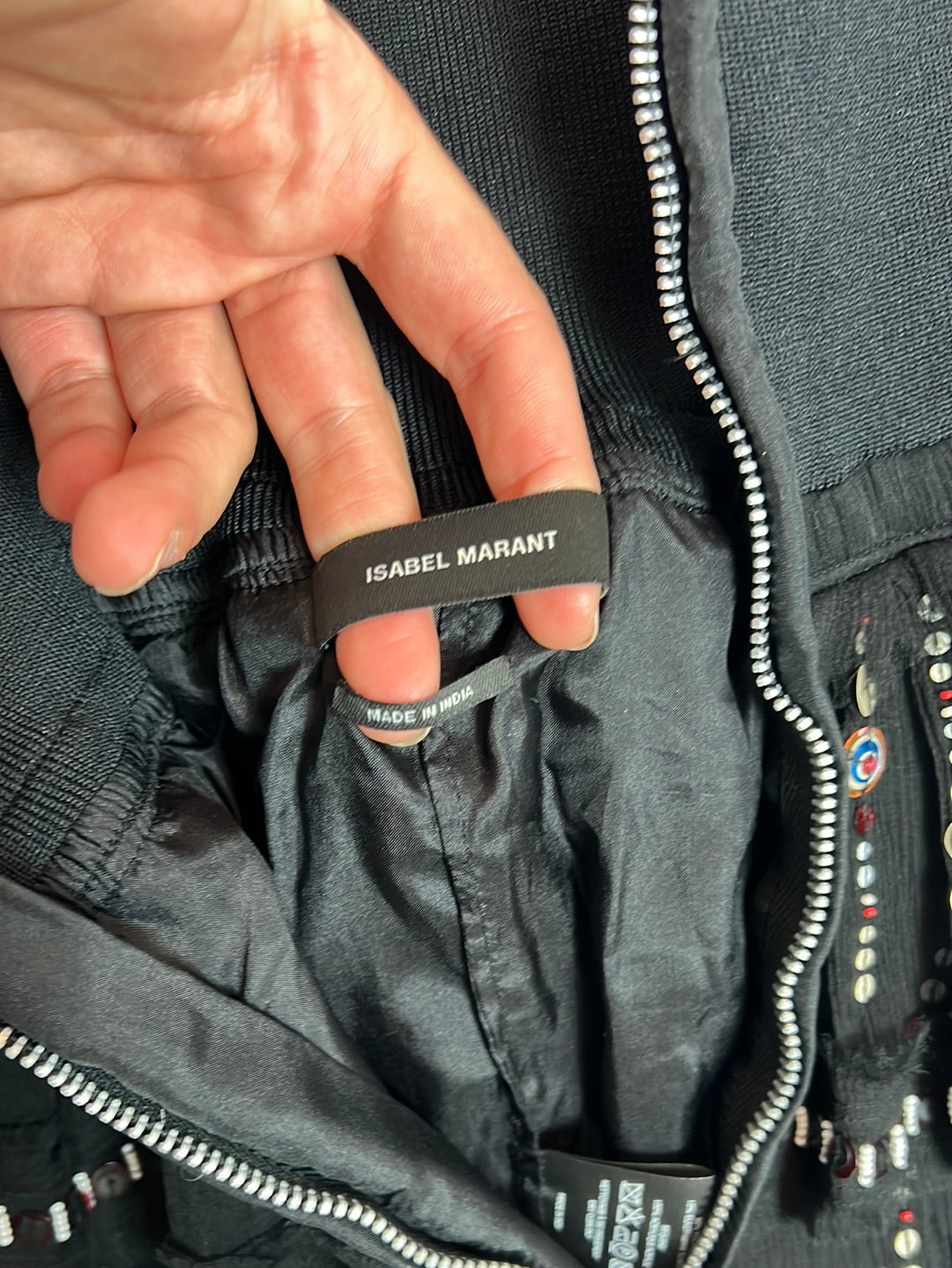 ISABEL MARANT. Falda seda lentejuelas. T 38