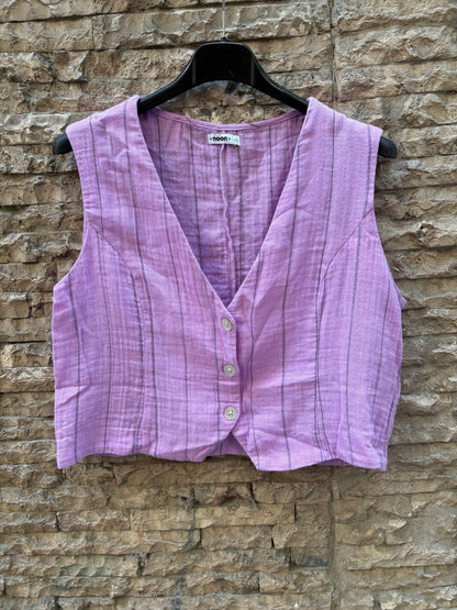 NOON. Lilac striped vest. XS