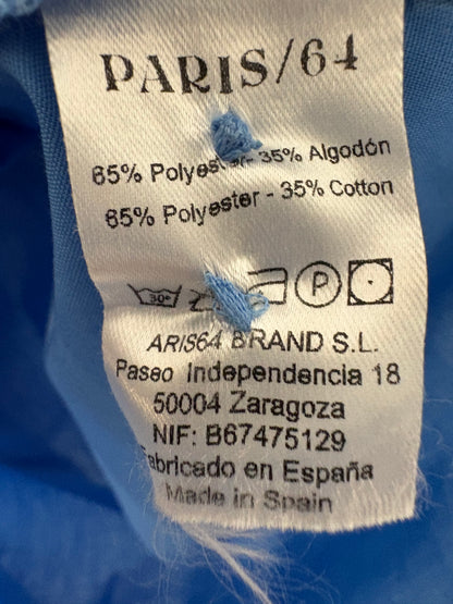 PARIS 64. Camisa azul manga fruncidos