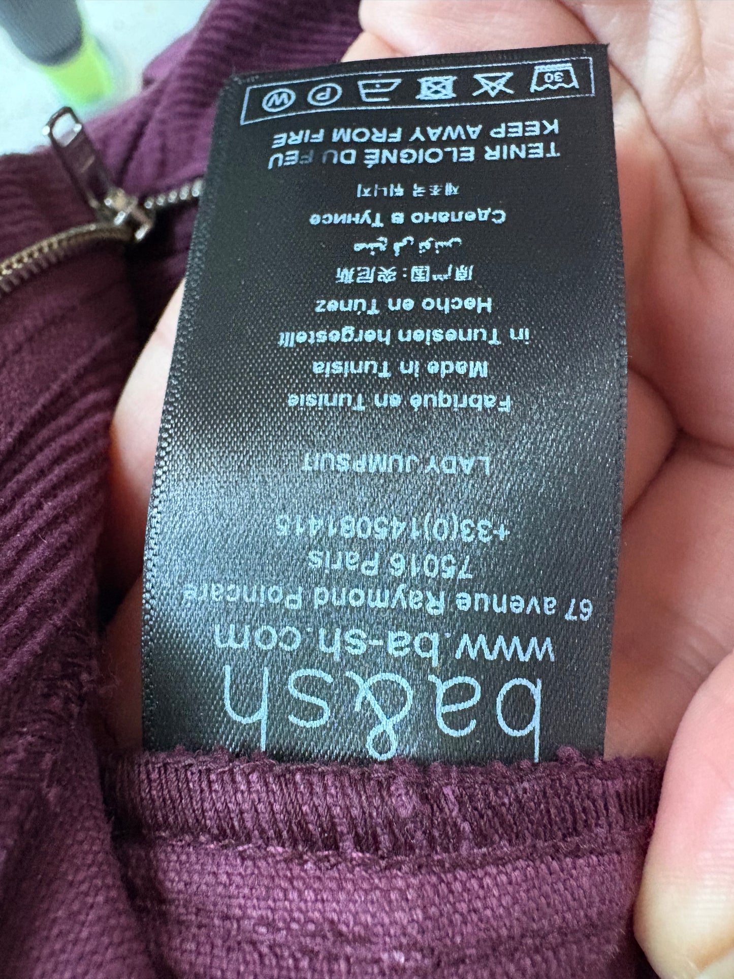 BA&SH. Mono largo berenjena textura