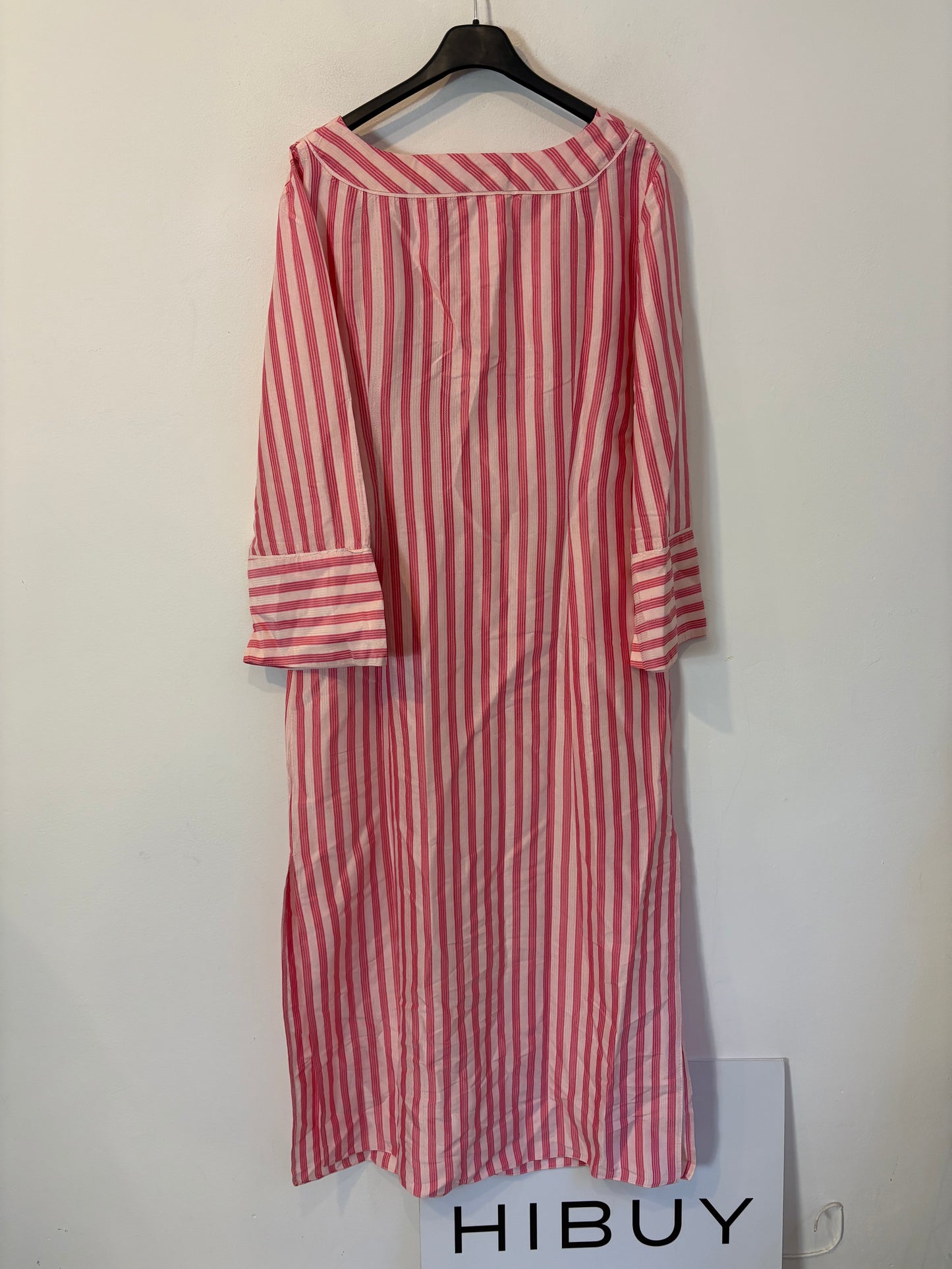 ALEXANDRIA. Vestido kaftán rosa rayas