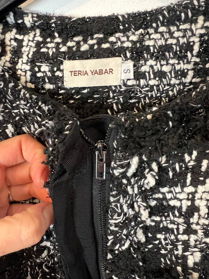 TERIA YABAR. Black tweed jacket. T.S.