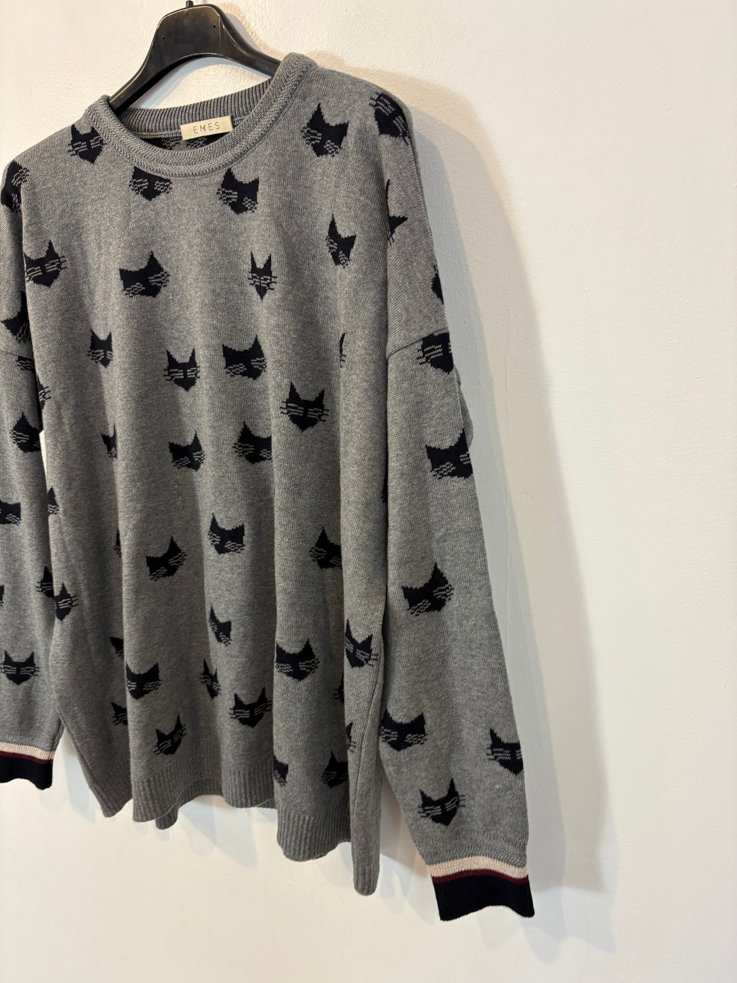 EMES. Jersey gris merino estampado