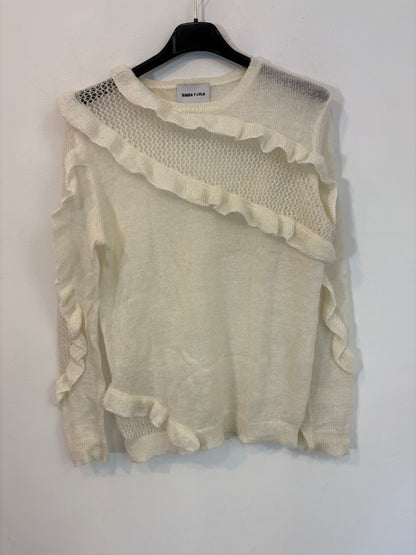BIMBA Y LOLA. Ecru ruffled sweater. XS