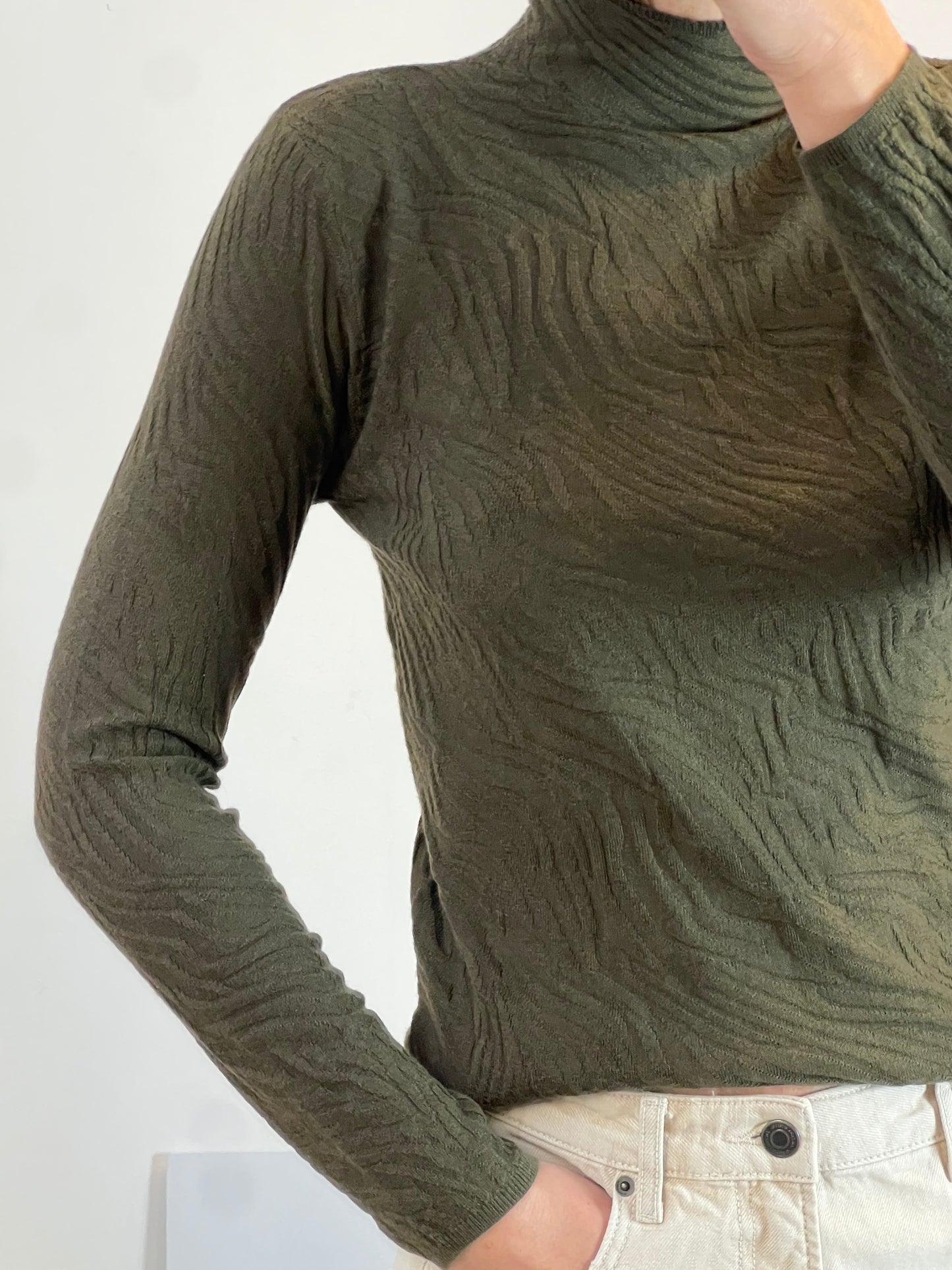 SFERA. Top punto verde textura. T M