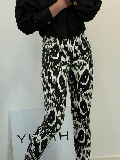 ISABEL MARANT. Denim estampado cintura alta