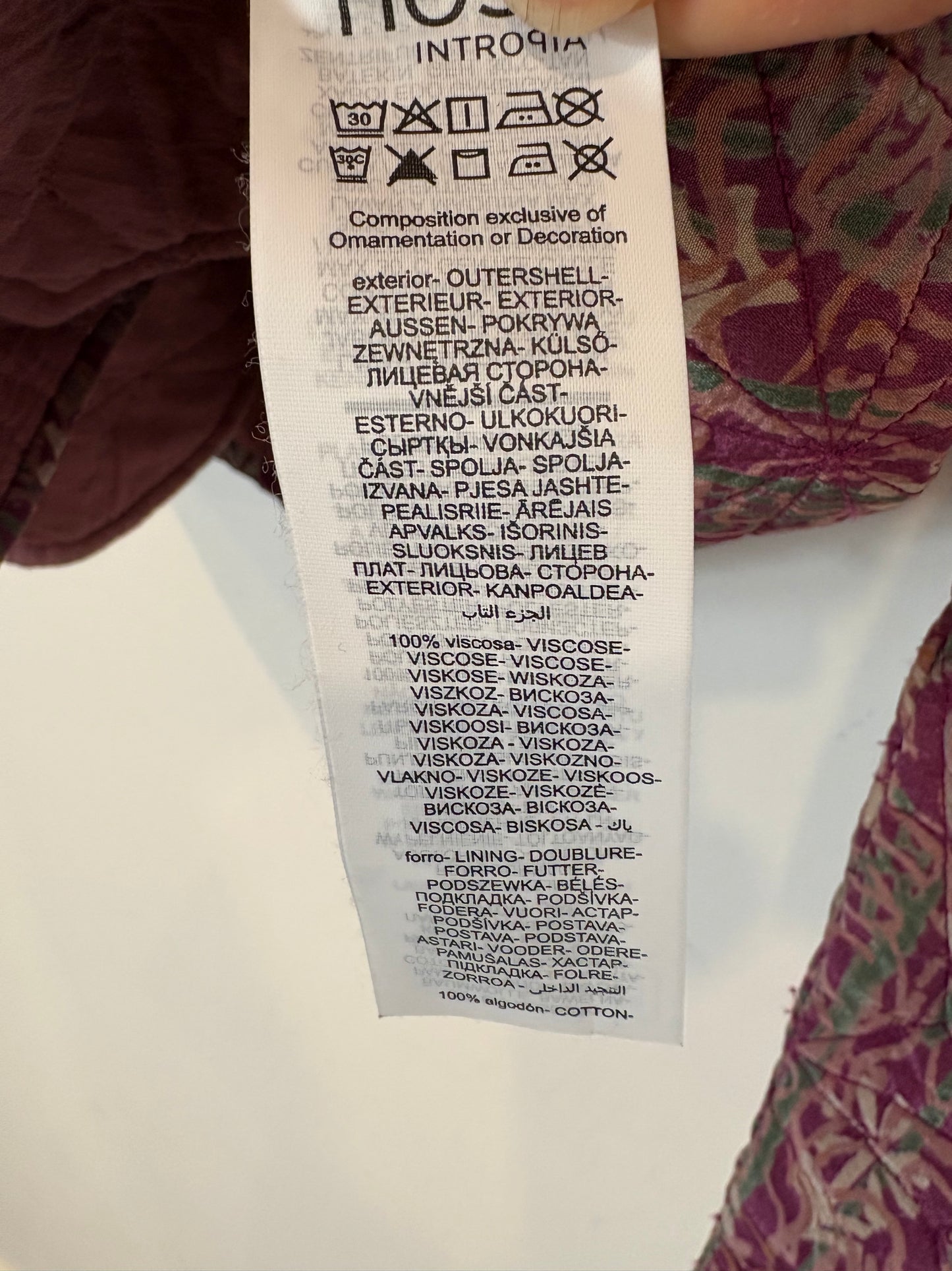 INTROPIA. Printed quilted jacket. Size XS