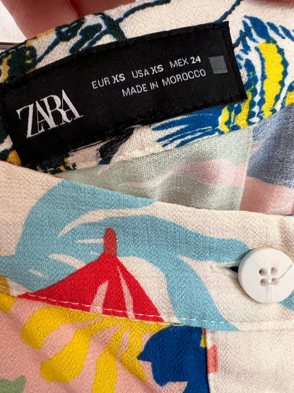 ZARA. Total look falda y top estampado T.xs/s