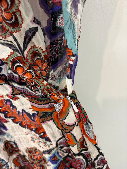 ZARA. Vestido largo textura estampado. T M