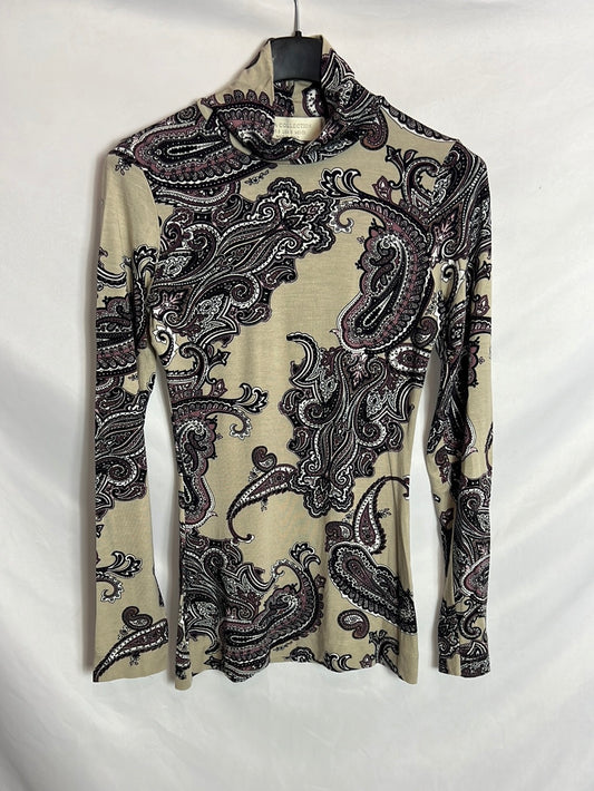 ZARA. Printed high-neck top. TS