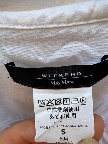 Weekend MAxMARA. Vestido camisero blanco detalle bordado