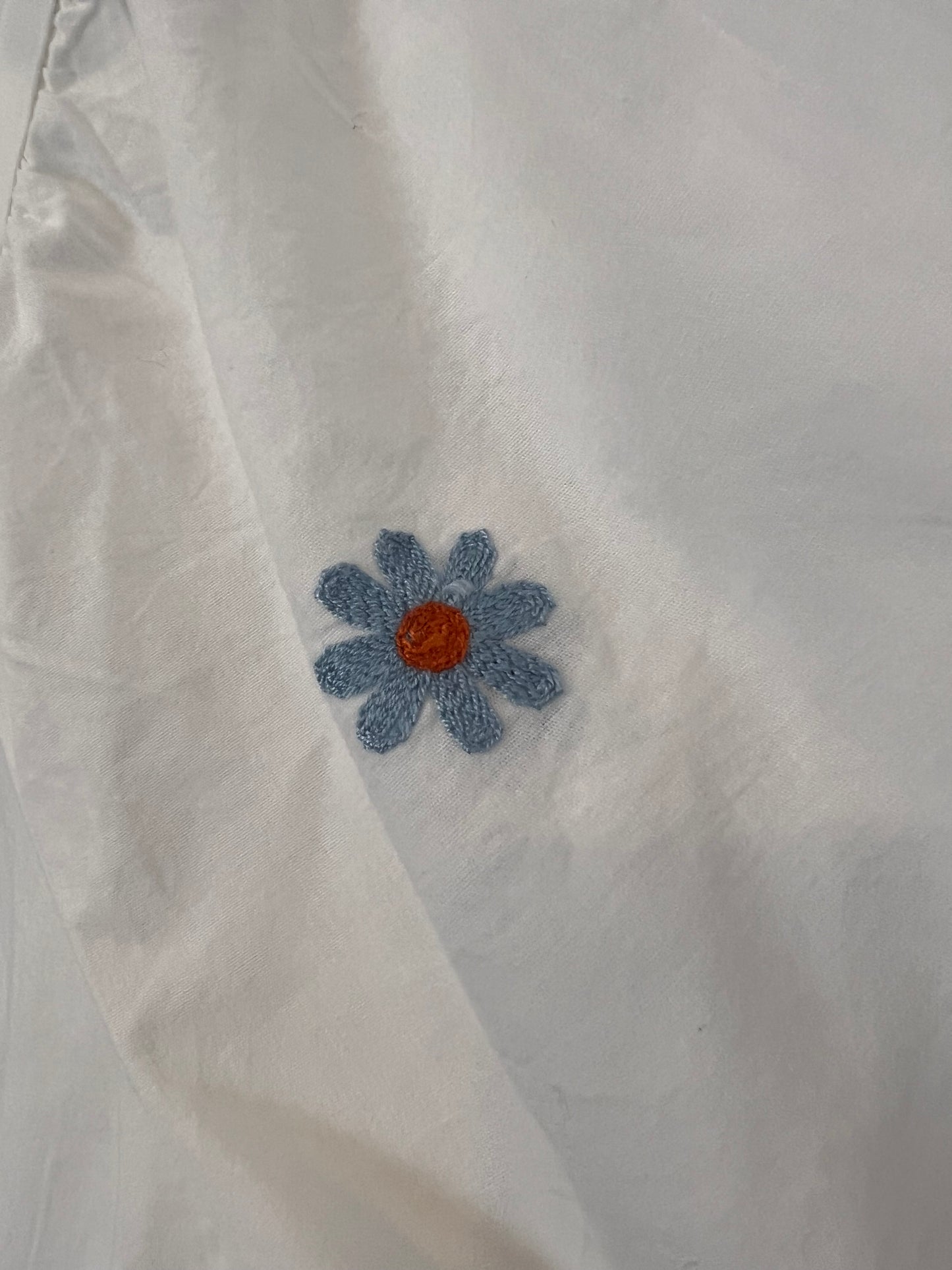 NÜMPH. Vestido midi blanco flores. T XS