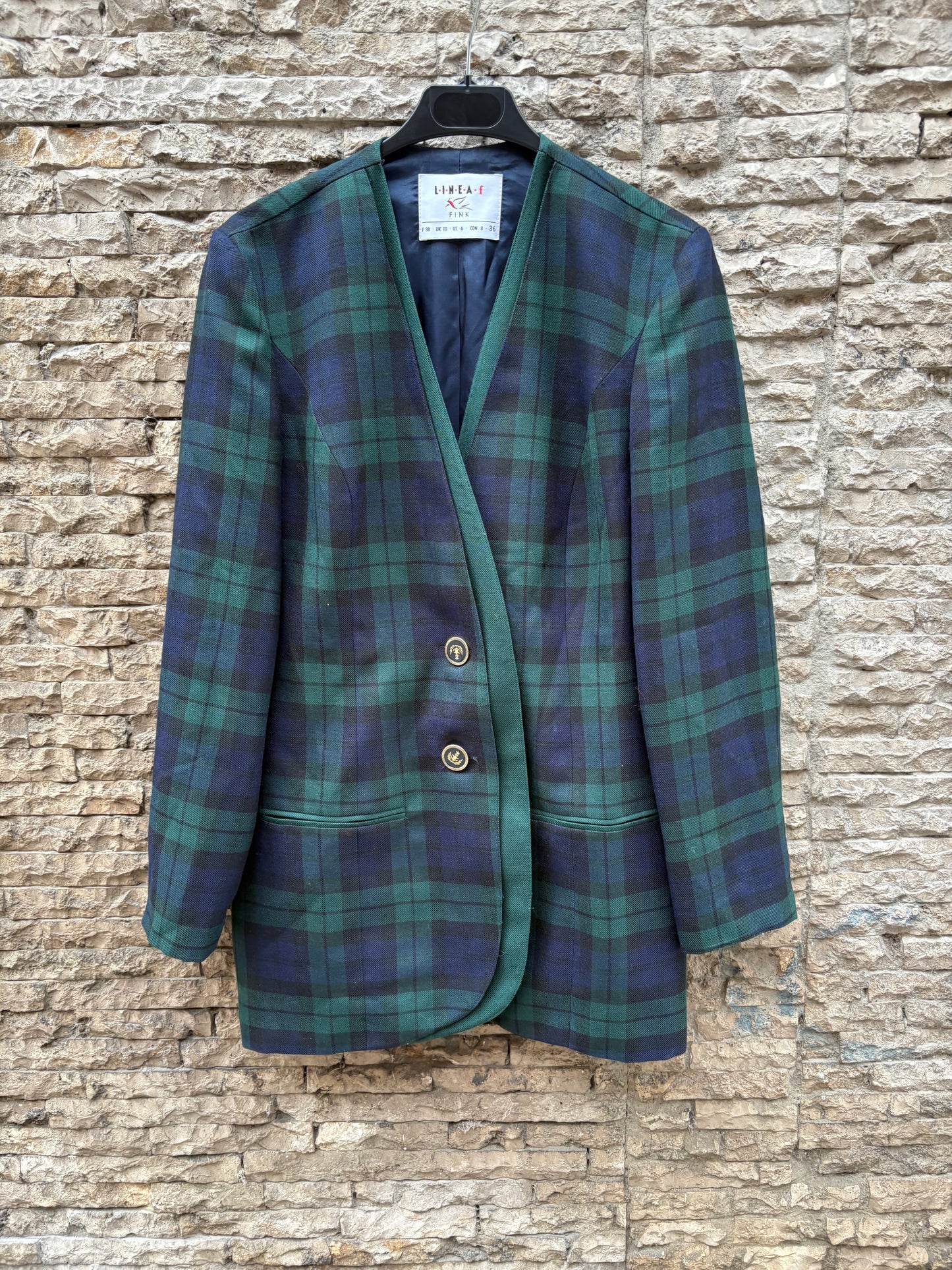 OTRAS. Chaqueta cuadros vintage lana