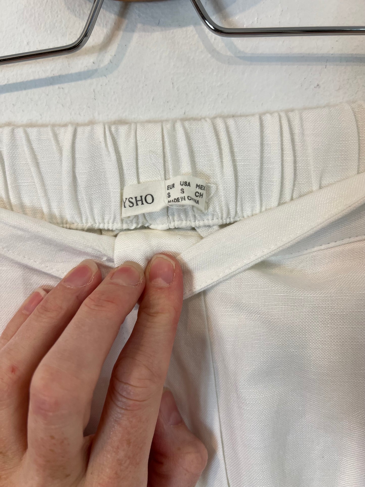 OYSHO. Pantalón lino blanco  T.s