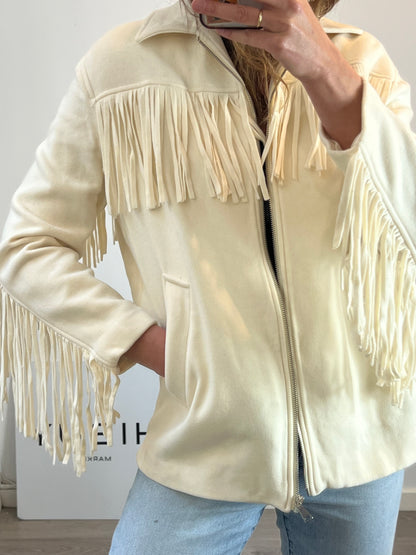 PINKO. Chaqueta lana flecos. T 36 (M)