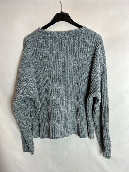 BROWNIE. Blue velvety sweater Ts/m