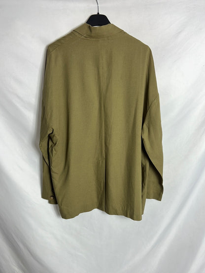 ZARA. T.xs oversized green fluid blazer