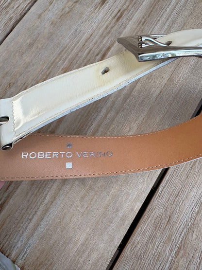 ROBERTO VERINO. Cinturón piel detalle hebillas