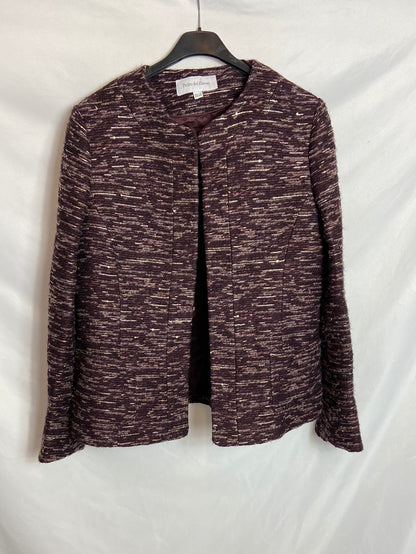 PEDRO DEL HIERRO. Aubergine jacket, thread count 44