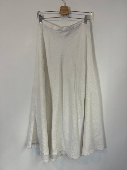OTRAS. Falda larga blanca bambula. T M