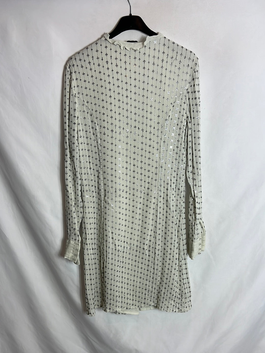 INTROPY. Buttoned chiffon and sequin dress. T 42