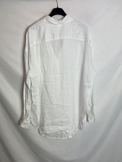 H&M. Blusa blaca lino estilo oversized. T M