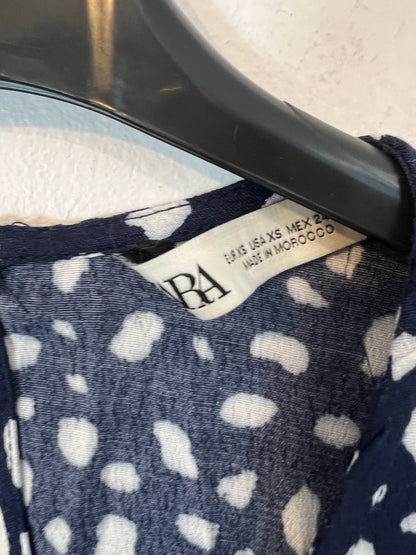 ZARA. Vestido midi azul fluido. T XS (S)