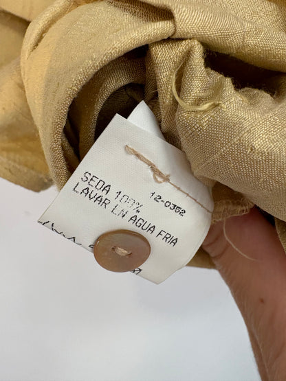 TEIDE. Gold silk top, size 38