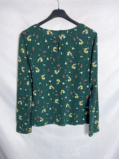 RINASCIMENTO. blusa verde flores. T M