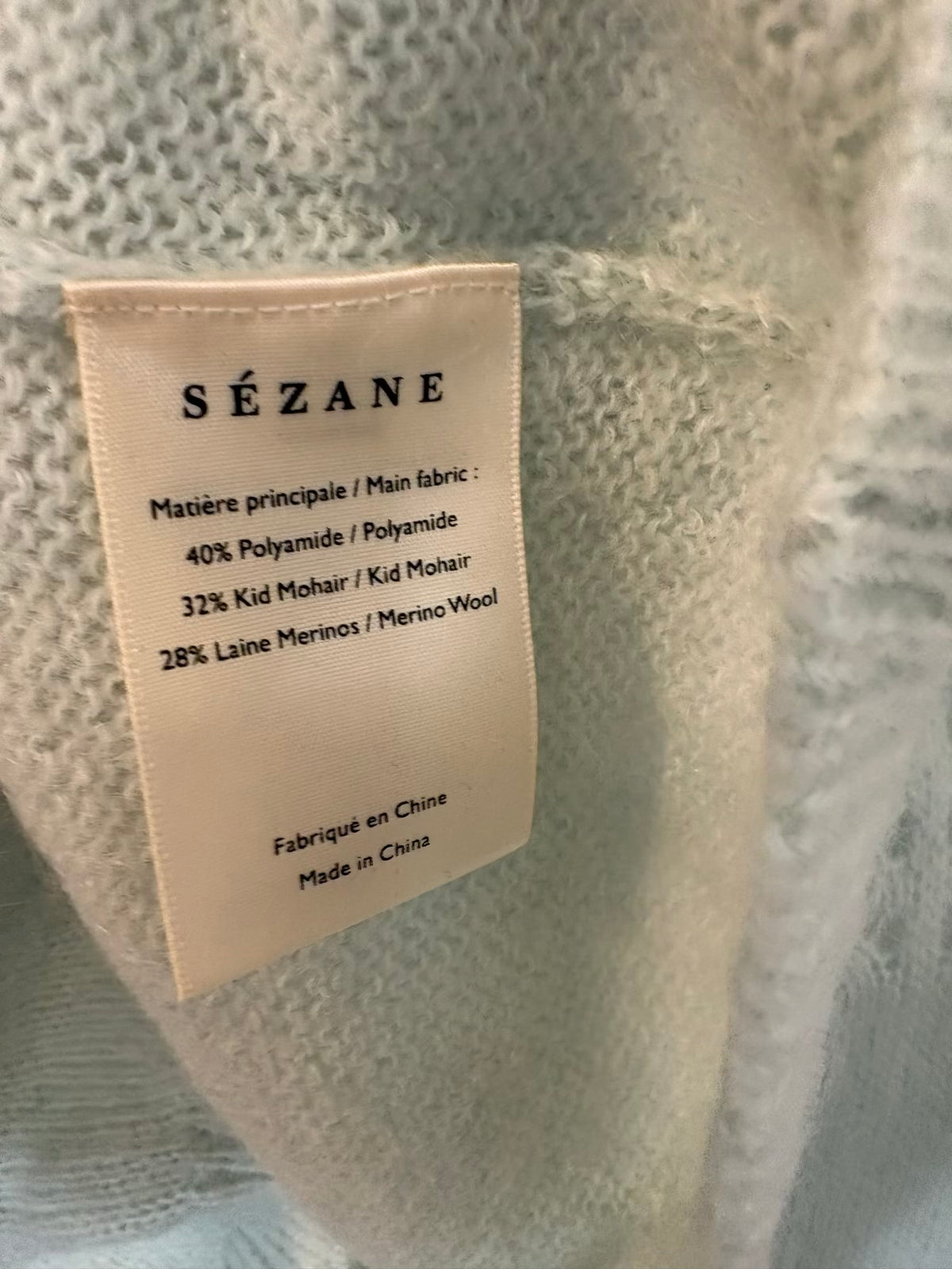 SÉZANE. Cárdigan azul claro mezcla
