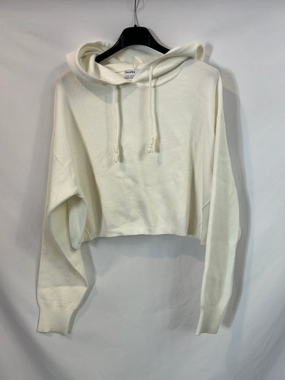 BERSHKA. White knit sweater TM