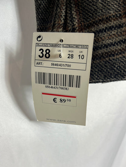 ZARA. Blazer lana cuadros. T 38