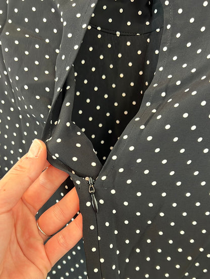 ZARA. Flowing black polka dot dress. Size XL