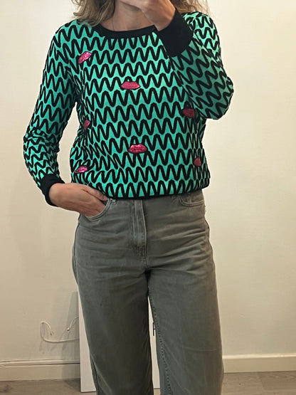 NAF NAF. Jersey estampado y labios T.l