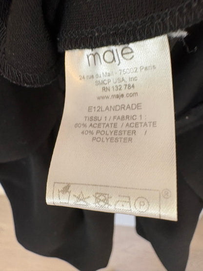 MAJE. Vestido negro corto bolsillos. T 38