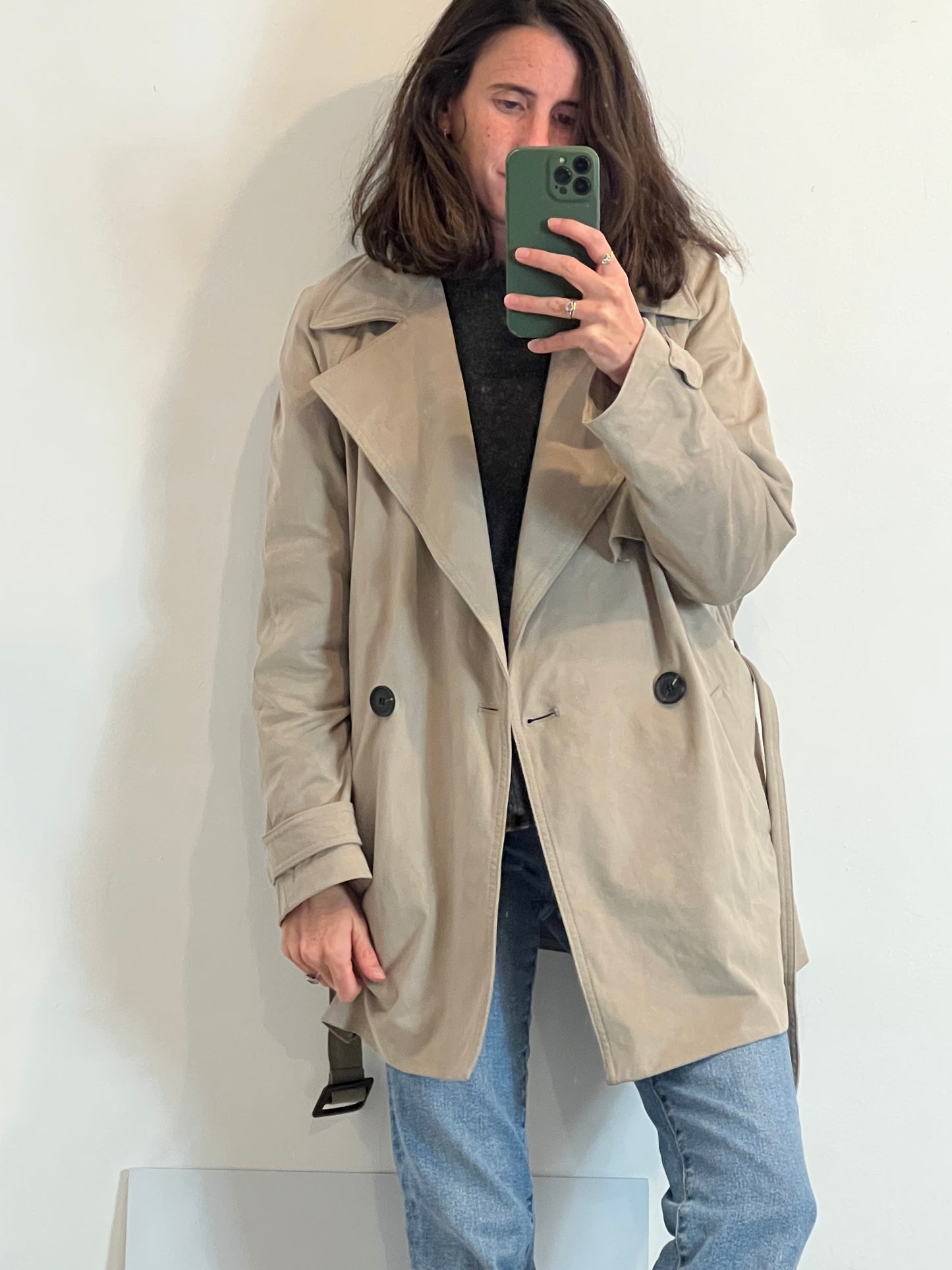 ZARA. Chaqueta beige tostado efecto piel