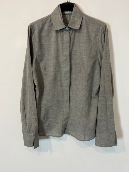 BRUNELLO CUCINELLI. Double-layered gray silk shirt. TM