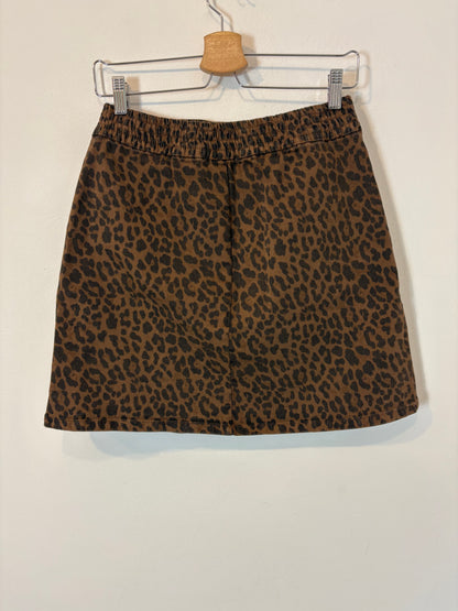 MAISON 123. Falda denim anima print. T 36