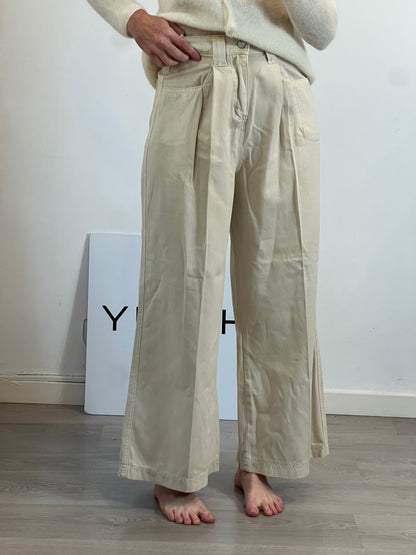 FEELHOO. Pantalón fluido beige. T XS