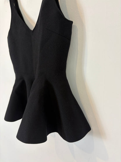 ZARA. Top negro punto elástico. T S