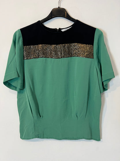 DIANE VON FURSTENBERG. Tricolor silk top. T.S.