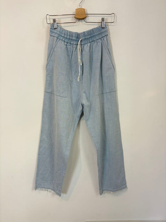 MASSCOB. Pantalón azul algodón jaspeado