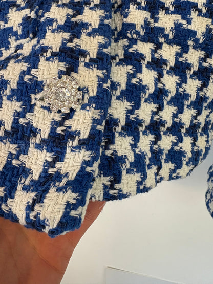 ZARA. Chaqueta tweed bicolor botones joya. T S