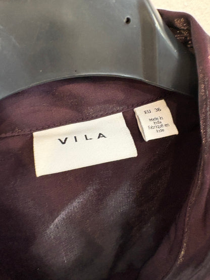 VILA. Shiny burgundy blouse size 36