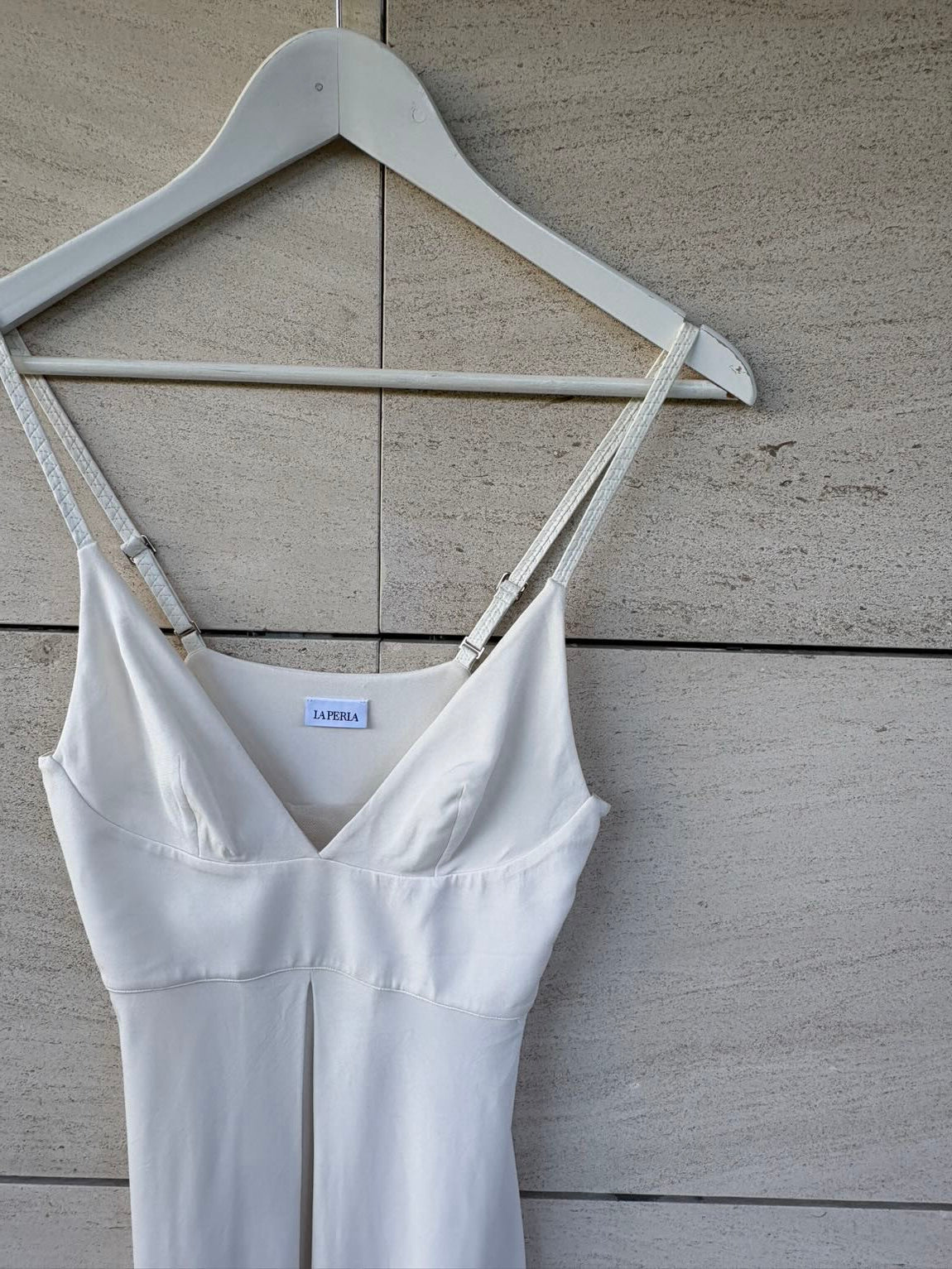 LA PERLA- Vestido blanco  detalle tirantes