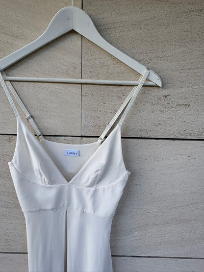 LA PERLA- Vestido blanco  detalle tirantes