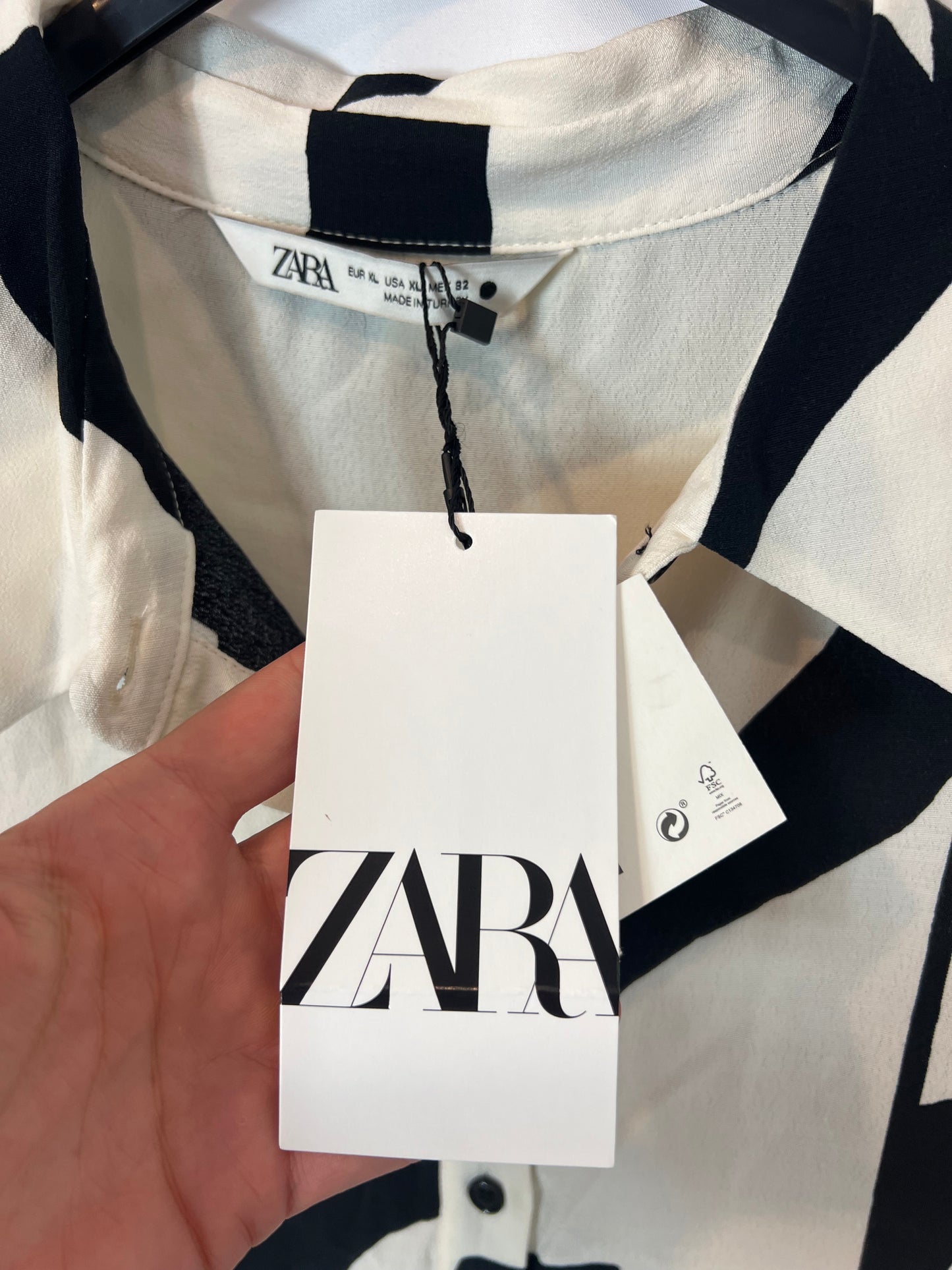 ZARA. Long two-tone shirt dress. Size XL