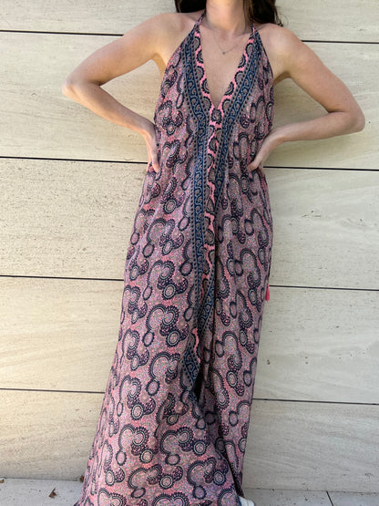 OTHERS. Long printed silk dress. TS