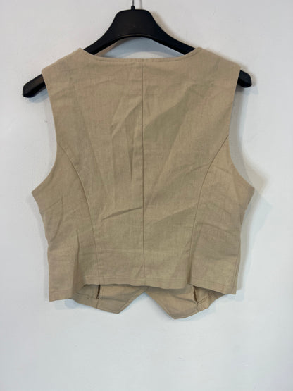 OTRAS. Chaleco beige botones. T S