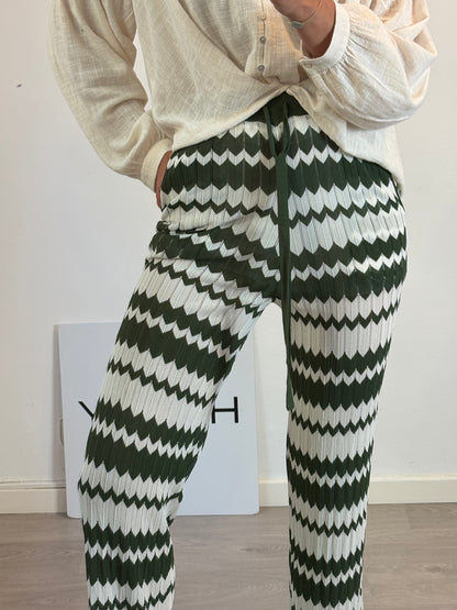 PAROSH. Pantalón punto rayas T.u (36)